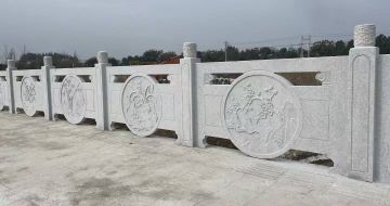 北京芝麻白河道栏杆 石材栏杆