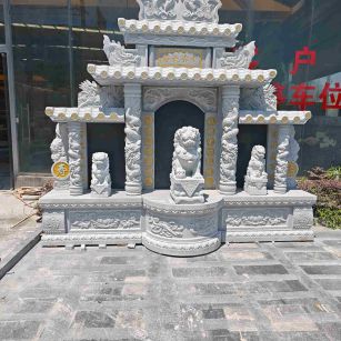 北京芝麻白中国黑石材套墓 花岗岩墓碑