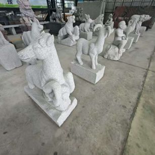 北京芝麻白雕刻 十二生肖 异形雕刻