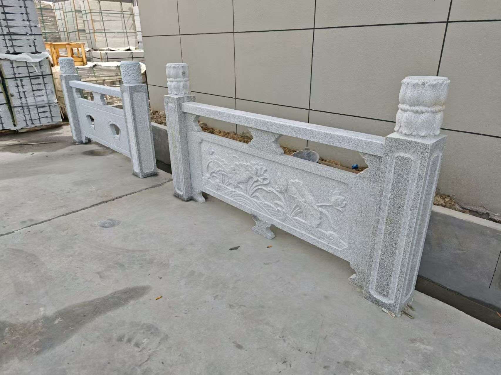 北京芝麻白河道栏杆 石材栏杆
